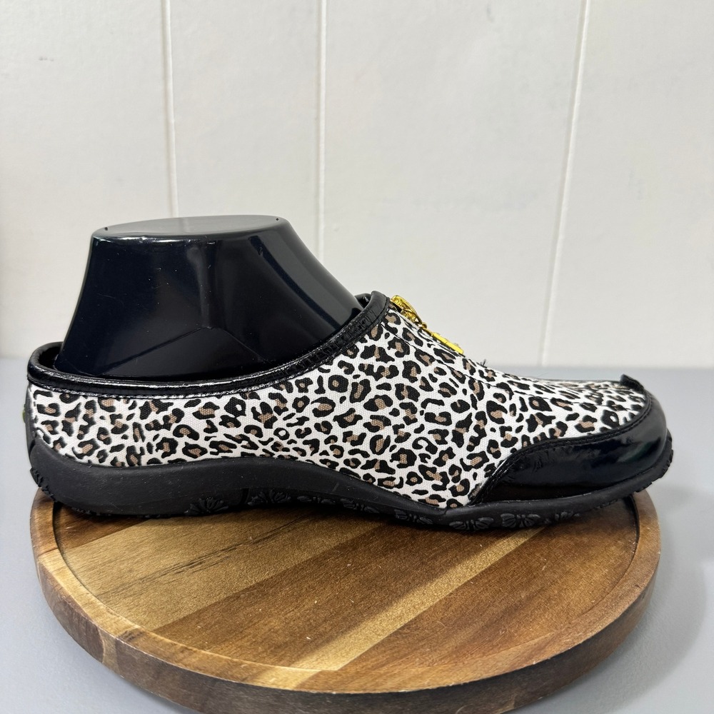 Poe by Baretraps Women's Kayla Slip On Mules Leopard Print Zipper Comfort Size 8 - Picture 5 of 14